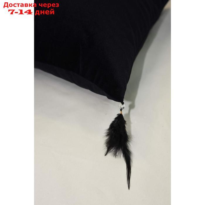 Наволочка "Жасмин", размер 45х45 см, цвет чёрный - фото 4 - id-p223486995