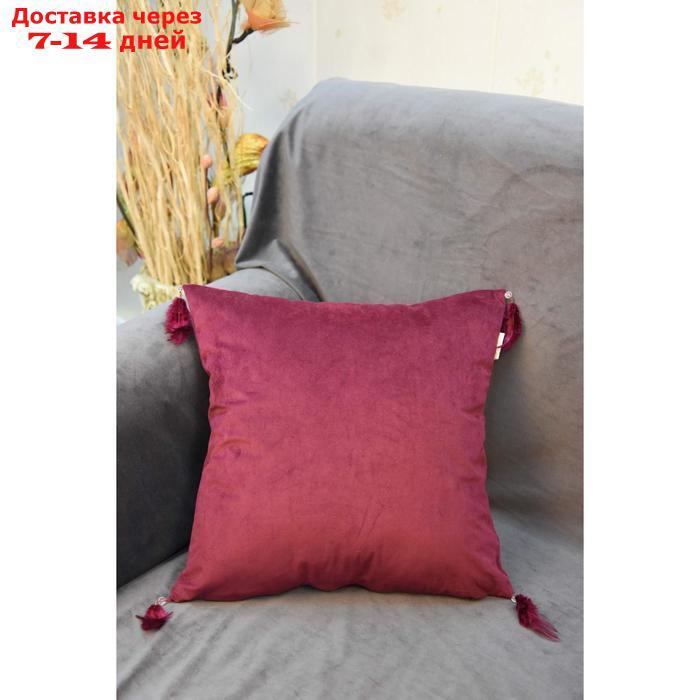 Наволочка "Жасмин", размер 45х45 см, цвет бордовый - фото 2 - id-p223486996