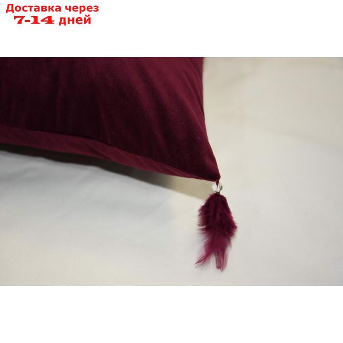 Наволочка "Жасмин", размер 45х45 см, цвет бордовый - фото 3 - id-p223486996