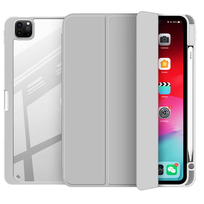 Защитный чехол Acrylic TPU Case с креплением для стилуса серый для Apple iPad Pro 11 (2020) - фото 1 - id-p223510799