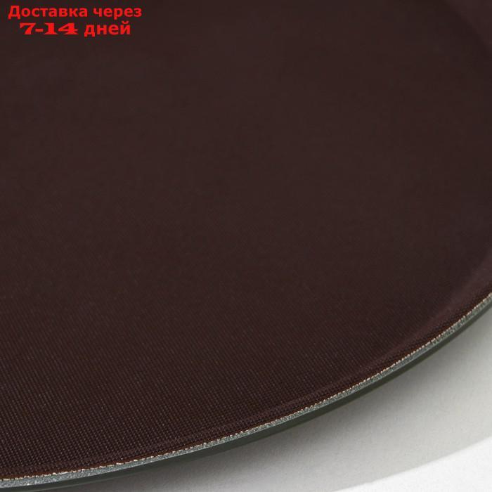 Поднос прорезиненный, d=40 см, цвет коричневый - фото 3 - id-p223486127