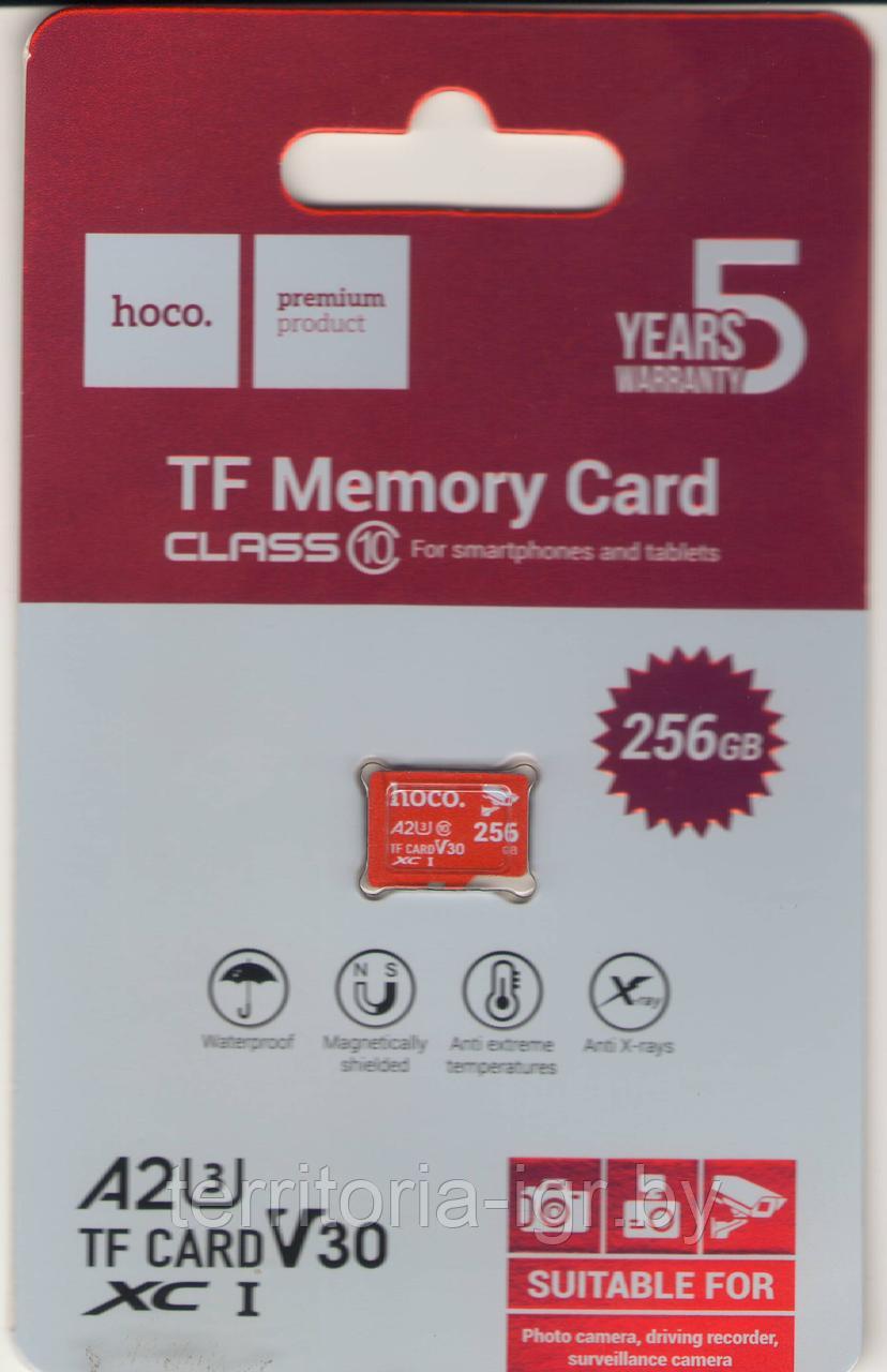 Высокоскоростная Карта памяти 256Gb A2 U3 TF CARD V30 XCI Class 10 Hoco - фото 1 - id-p223510791