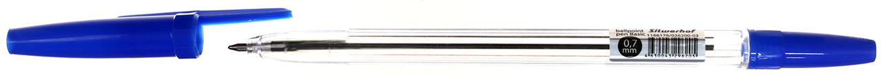 Ручка шариковая Silwerhof Basic корпус прозрачный, стержень синий - фото 1 - id-p223511173