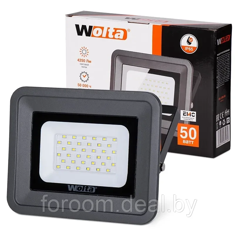 Прожектор WOLTA WFL-50W/06 LED 5700K 50Вт SMD, IP65 4500Лм /10 - фото 1 - id-p223511161