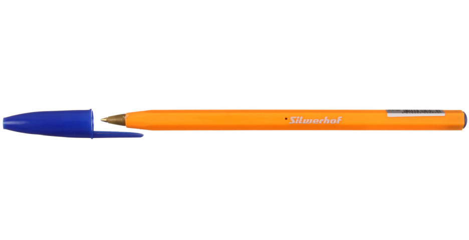 Ручка шариковая одноразовая Silwerhof Orange корпус оранжевый, стержень синий - фото 1 - id-p223511178
