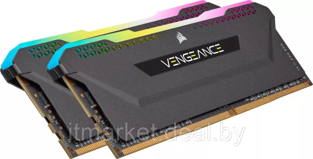 Модуль памяти 16Gb (2*8Gb) Corsair Vengeance RGB Pro SL Black (CMH16GX4M2E3200C16) - фото 3 - id-p223511624