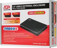 Внешний корпус для HDD/SSD AgeStar 3UB2AX1 SATA I/II/III USB3.0 алюминий черный 2.5"