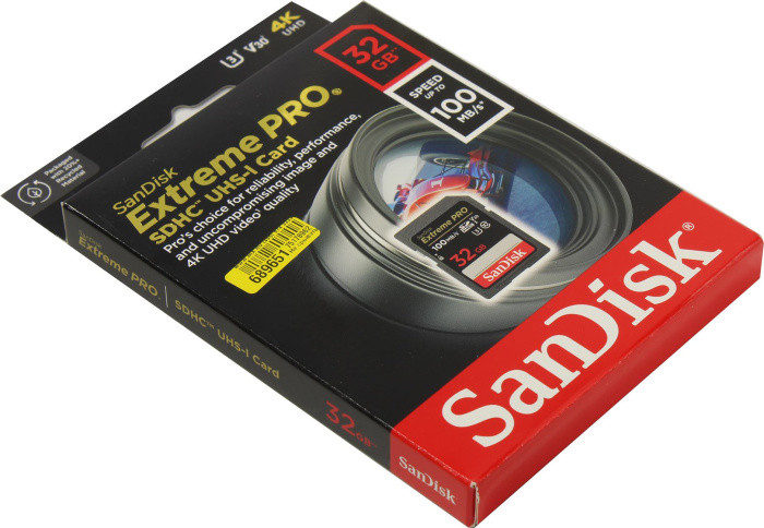 Карта памяти SanDisk Extreme PRO SDSDXXO-032G-GN4IN SDHC Memory Card 32Gb UHS-I U3 Class10 V30 - фото 1 - id-p223518074