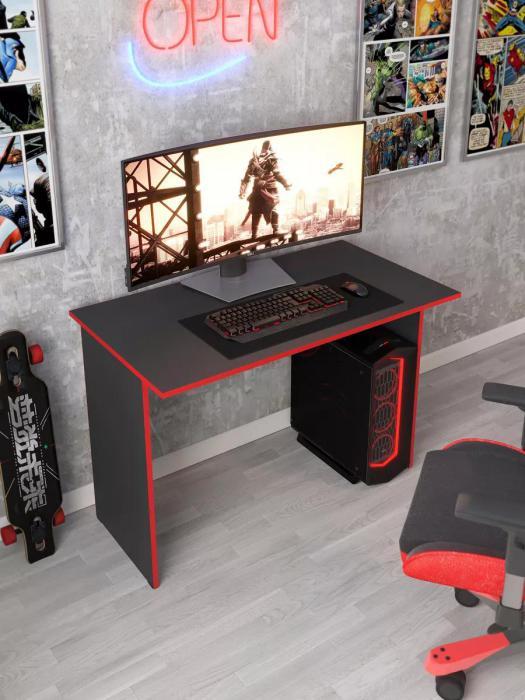 Игровой компьютерный стол геймерский дизайнерский 110 см для компьютера ПК игр геймера ноутбука черный - фото 4 - id-p223518739
