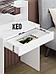 Туалетный столик с зеркалом и ящиком макияжный гримерный косметический стол в спальню для макияжа белый, фото 5