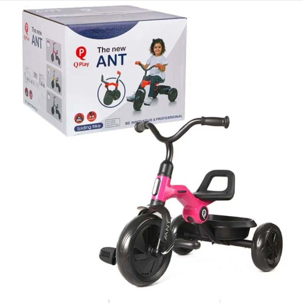 Трехколесный велосипед складной QPlay Ant LH509P розовый - фото 8 - id-p204320434
