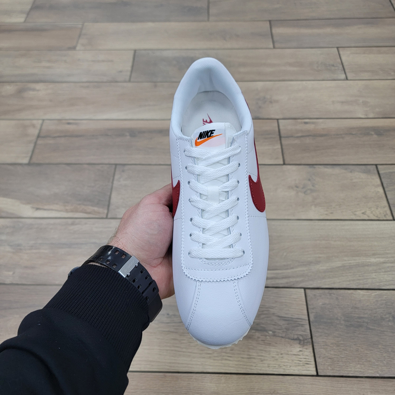 Nike classic cortez white red sale
