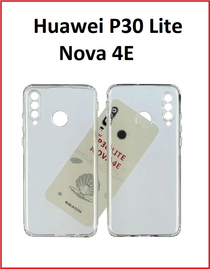 Чехол-накладка для Huawei P30 Lite MAR-LX1M / Nova 4E (силикон) прозрачный с защитой камеры - фото 1 - id-p121405293