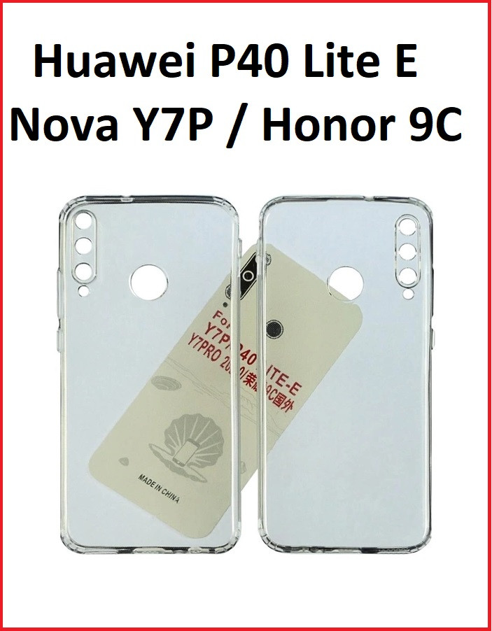 Чехол-накладка для Huawei Y7p / Honor 9C (силикон) прозрачный с защитой камеры - фото 1 - id-p137297823