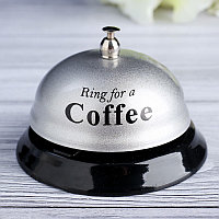 Звонок настольный Ring for a Coffee серебро