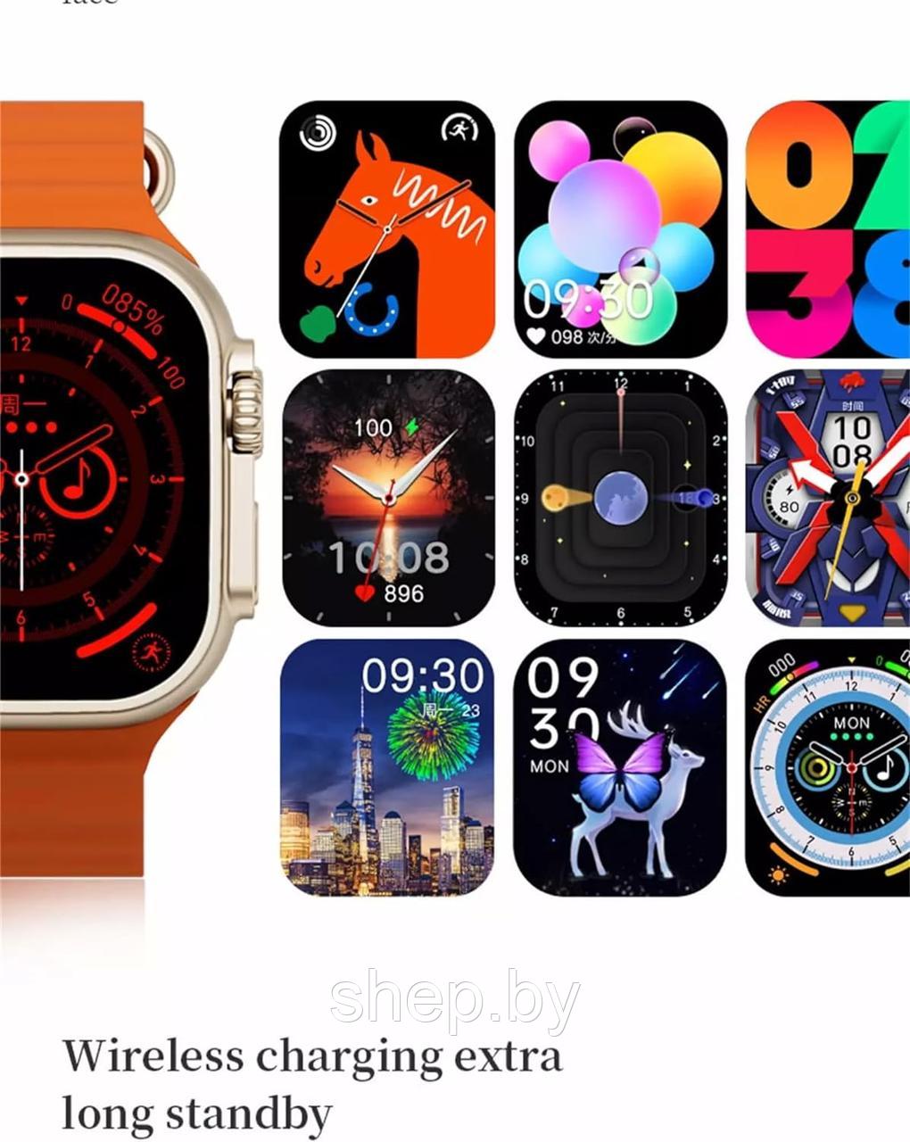 Смарт часы Smart Watch W&O X9+ Ultra 2, 49 мм, 2 ремешка, цвет черный, оранжевый - фото 5 - id-p223531007