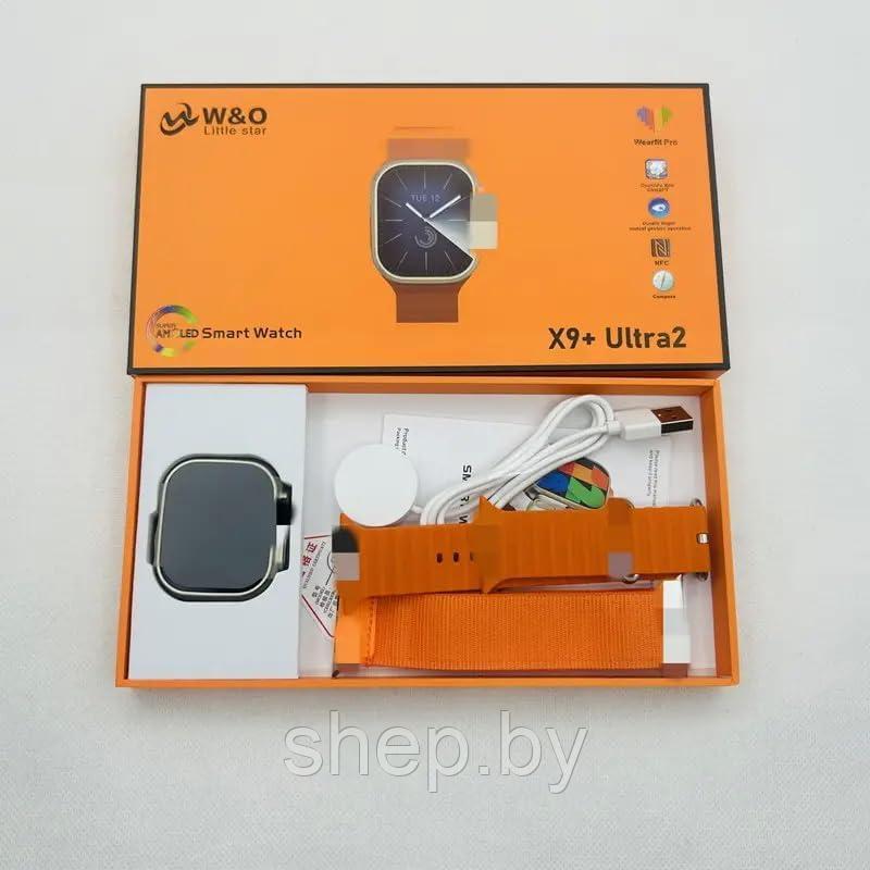 Смарт часы Smart Watch W&O X9+ Ultra 2, 49 мм, 2 ремешка, цвет черный, оранжевый - фото 6 - id-p223531007