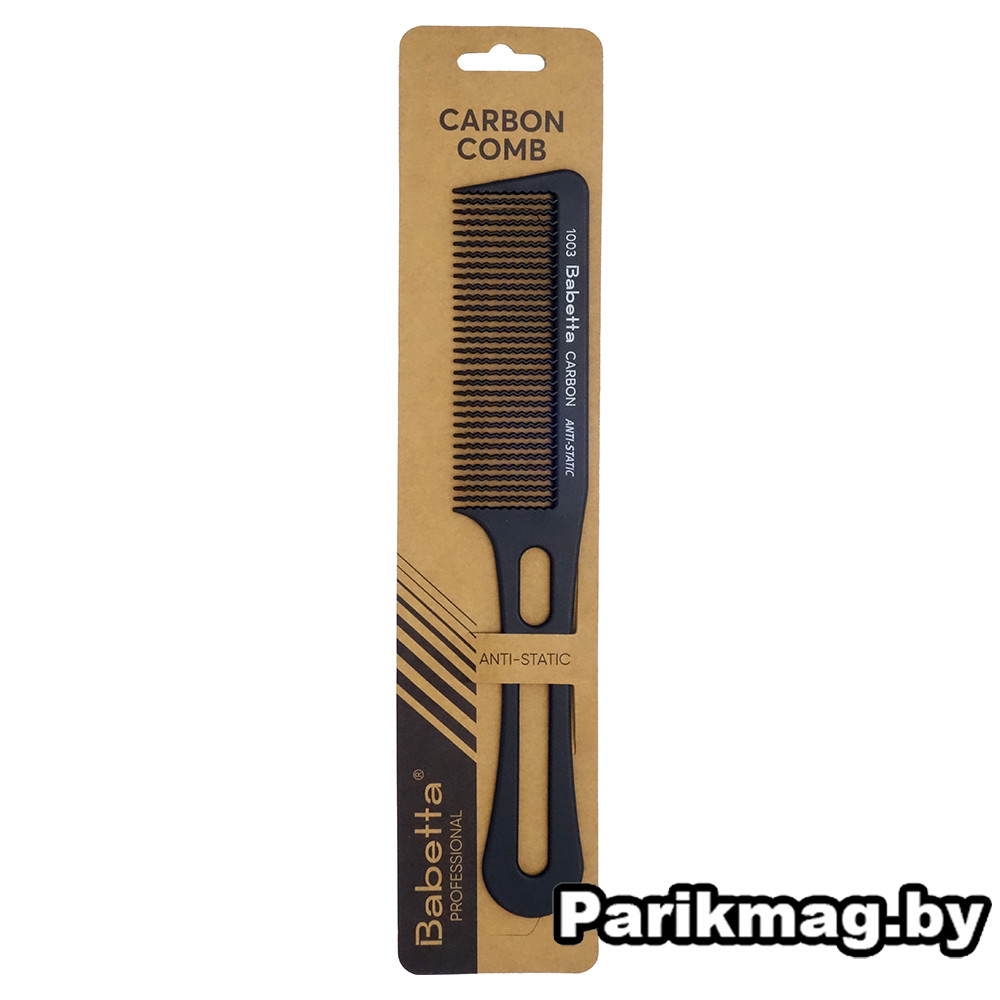 Расческа Clipper comb узкая Babetta 1003 (под машинку) carbon - фото 2 - id-p223531045