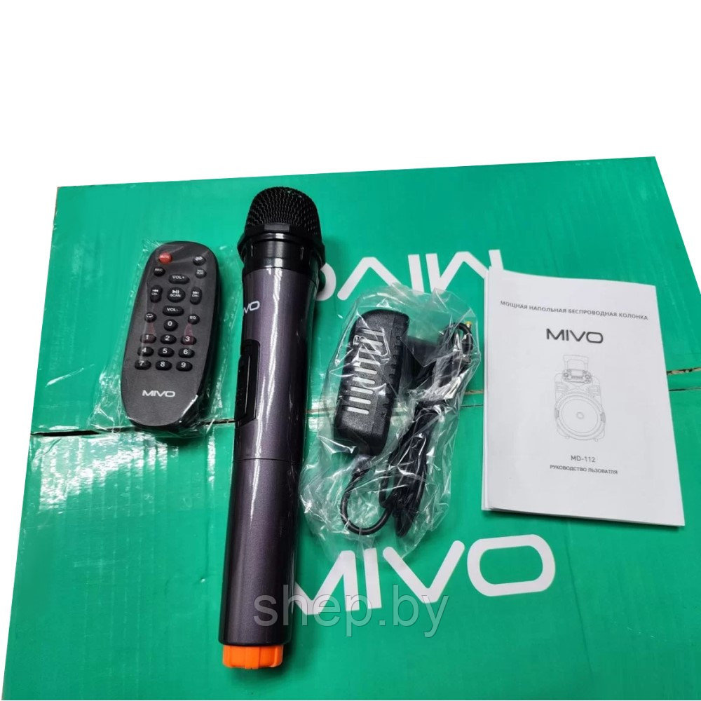 Мощная караоке колонка MIVO MD-112 60Вт Bluetooth/USB/SD/AUX/ Пульт / Беспроводной микрофон NEW !!! - фото 6 - id-p223531110