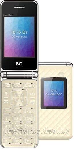 Кнопочный телефон BQ-Mobile BQ-2446 Dream Duo (бежевый) - фото 1 - id-p223537854