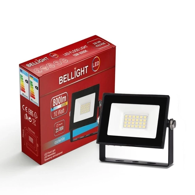 Прожектор светодиодный BELLIGHT 10W, IP65, 6500K, Slim - фото 2 - id-p223513235