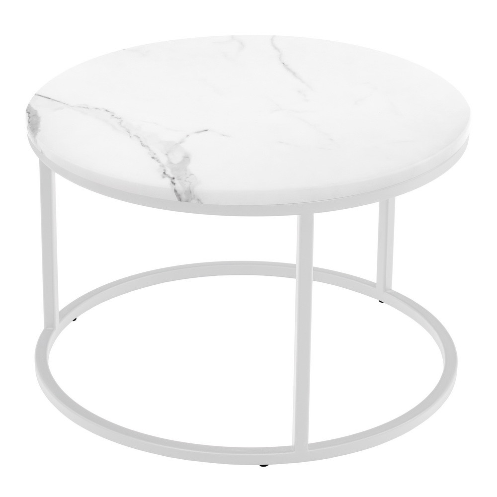 Набор кофейных столиков Tango белый мрамор с белыми ножками, 2шт - фото 5 - id-p190935714