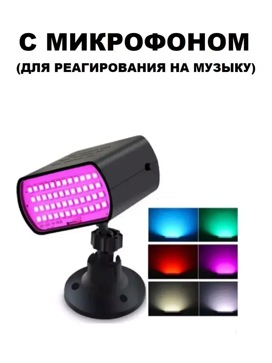 Стробоскоп LED цветомузыкальный USB RGB 48 - фото 2 - id-p223539163