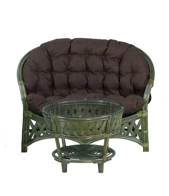 IND Комплект Черчиль диван 2-х местный и столик олива темная подушка - фото 1 - id-p223539320