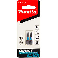 Бита ударная T20 25 мм Impact Black (2 шт) MAKITA (B-63672)