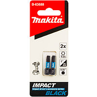 Бита ударная T25 25 мм Impact Black (2 шт) MAKITA (B-63688)