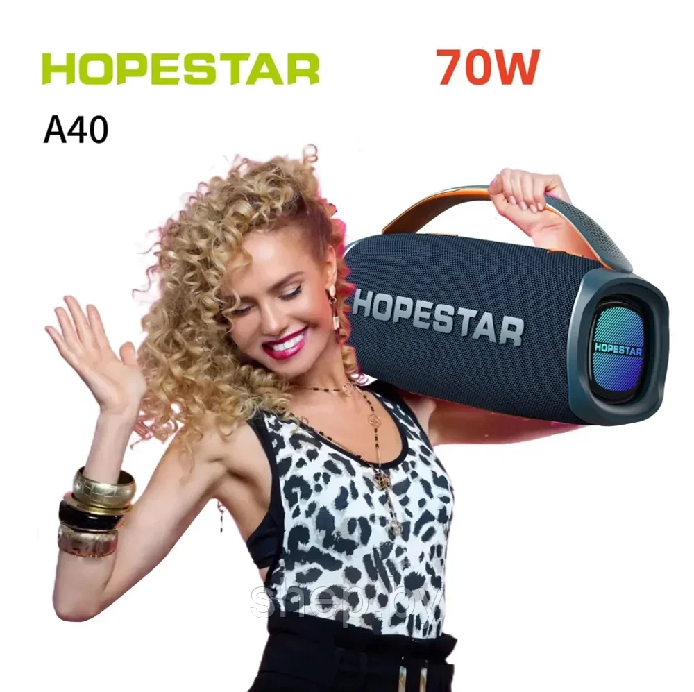 Беспроводная портативная колонка HOPESTAR A40 с беспроводным микрофоном Цвет: есть выбор - фото 5 - id-p223541655