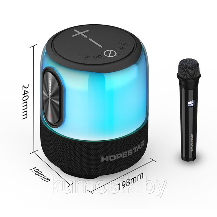 Портативная Bluetooth колонка HOPESTAR SC-01 с микрофоном 60 Вт с функцией TWS и RGB подсветкой - фото 4 - id-p223541690