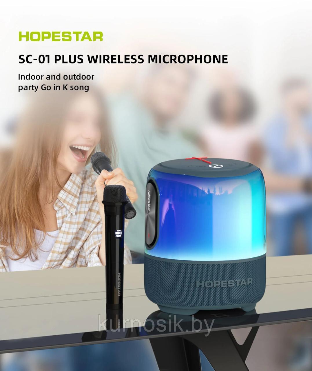 Портативная Bluetooth колонка HOPESTAR SC-01 с микрофоном 60 Вт с функцией TWS и RGB подсветкой - фото 5 - id-p223541690