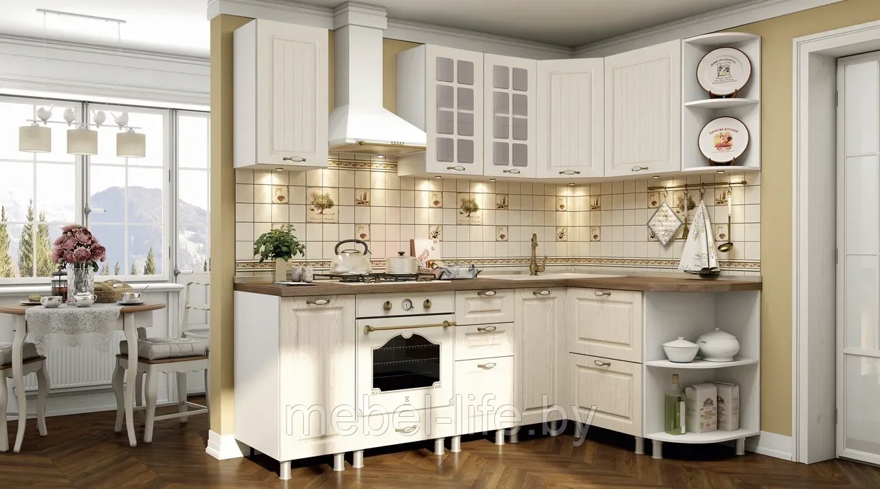 Кухня Эмили 2.4х1.5м - Кремово-пудровый F16 (BTS)