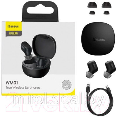 Беспроводные наушники Baseus Encok True Wireless Earphones WM01 / NGTW240001 - фото 7 - id-p223542938