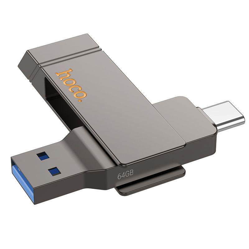 USB Flash накопитель 3.2 64GB HOCO UD15 серебристый (USB+Type-C) - фото 2 - id-p223513212