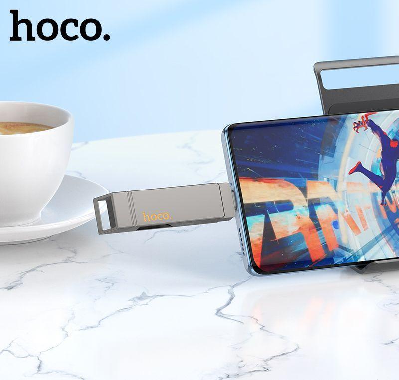 USB Flash накопитель 3.2 64GB HOCO UD15 серебристый (USB+Type-C) - фото 3 - id-p223513212