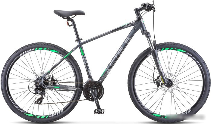 Велосипед Stels Navigator 930 MD 29 р.16.5 V010 2023 (антрацит/зеленый) - фото 1 - id-p223547661