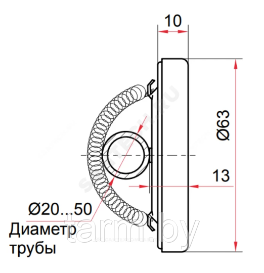 Термометр биметаллический накладной ДК63 120С БТ-30.010 РОСМА - фото 3 - id-p223551303