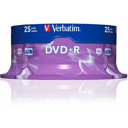 Диск Verbatim на шпинделе, DVD-R, 4.7 Гб, круглый бокс, 25 шт. - фото 2 - id-p223551297