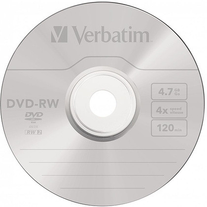 Диск Verbatim, DVD-RW, 4.7 Гб, круглый бокс, 10 шт. - фото 2 - id-p223553565