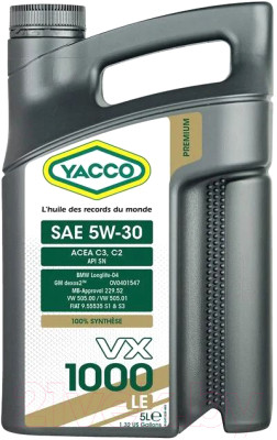 Моторное масло Yacco VX 1000 LE 5W30 - фото 1 - id-p223552672