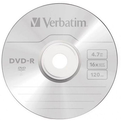 Диск DVD-R 4,7 Гб запис. 16х. Verbatim DataLife - фото 1 - id-p223556176