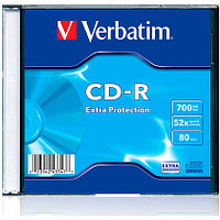 Диск Verbatim "Extra Protection Slim", CD-R, 0.7 гб, тонкий футляр (slim case), 1 шт.