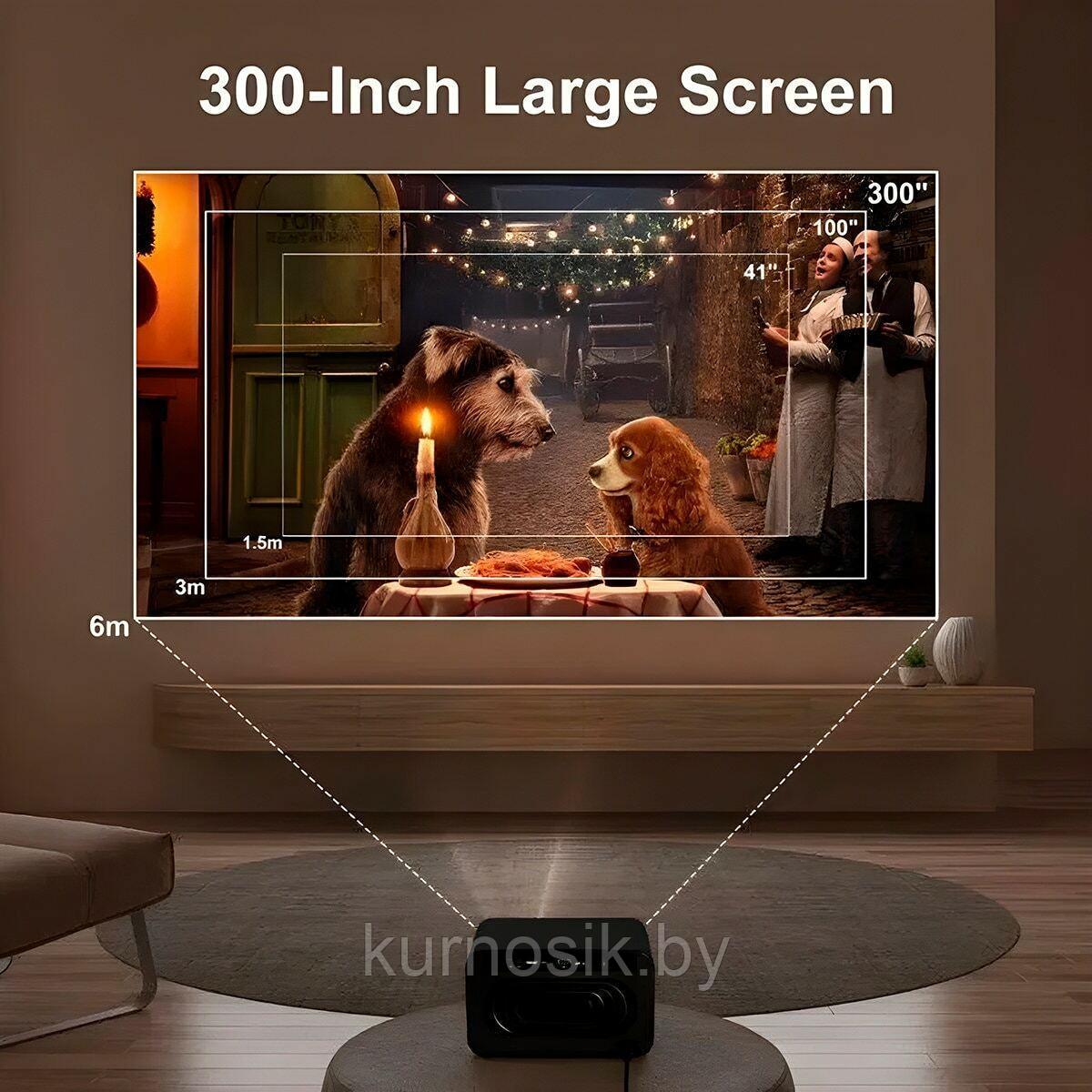 Портативный проектор Umiio U8 Pro 4K Full HD 6 Гбайт ОЗУ Белый - фото 5 - id-p223557990