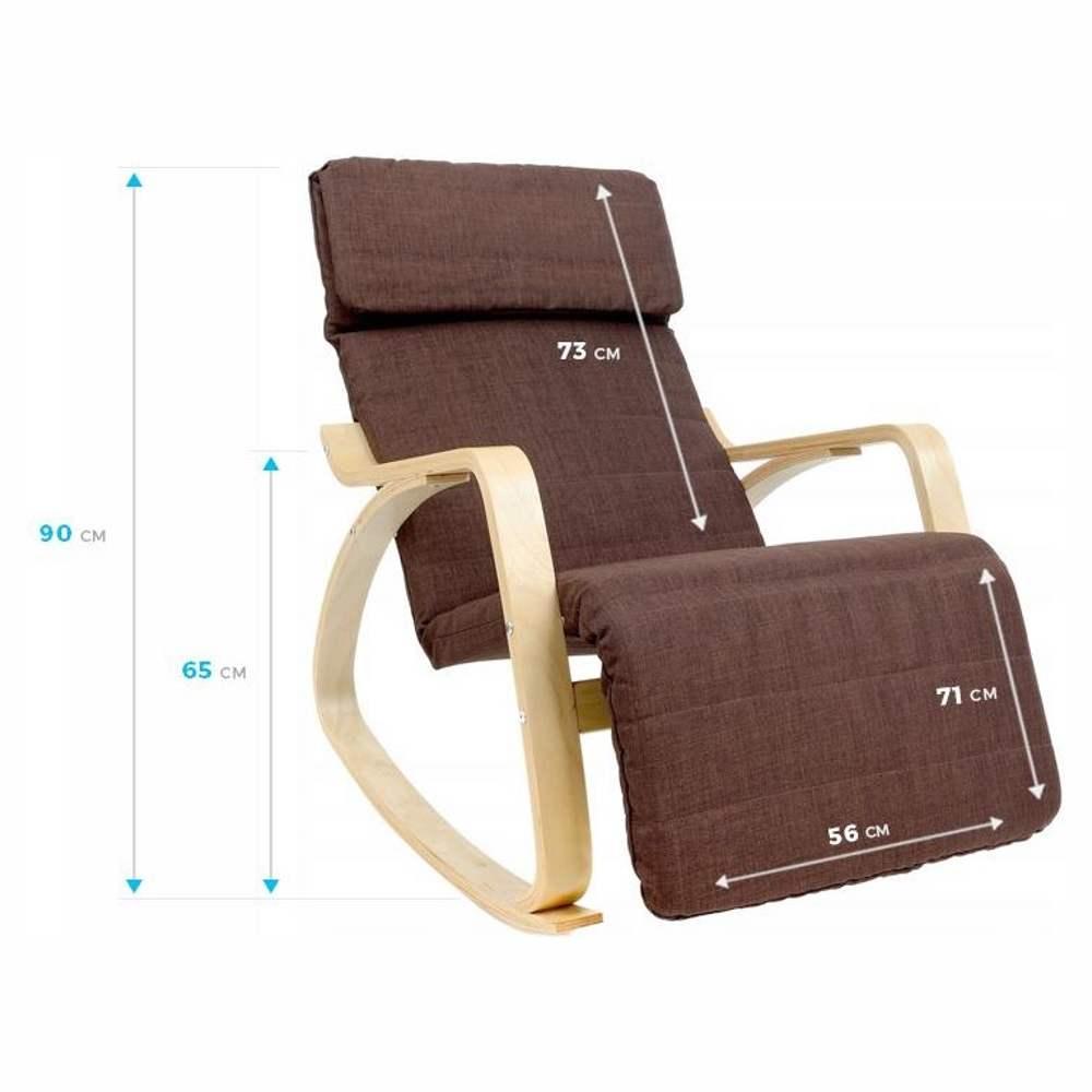 Кресло-качалка Calviano Relax 1103 коричневое - фото 3 - id-p223563462