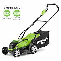 Аккумуляторная газонокосилка GreenWorks G40LM35K2X