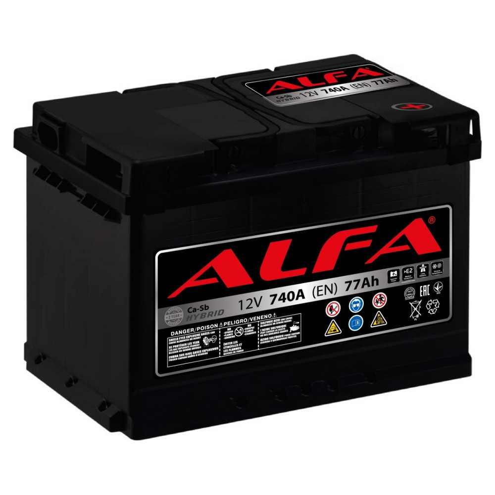 Аккумулятор автомобильный ALFA Hybrid 77 R (77Ah) - фото 1 - id-p223560726