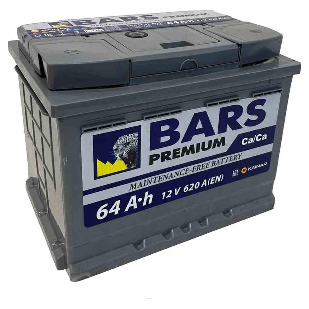 Автомобильный аккумулятор BARS Premium 64 L (64Ah)