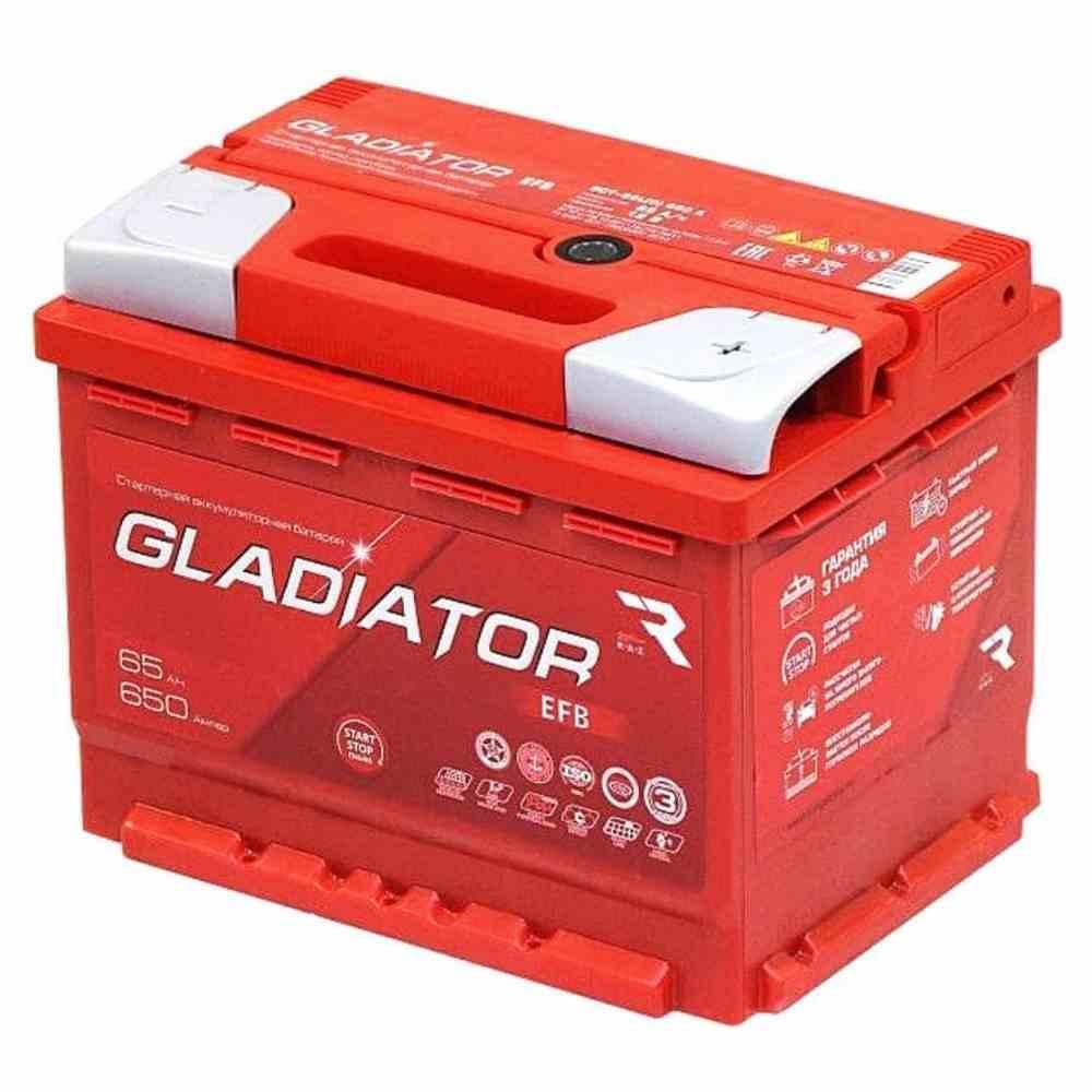 Аккумулятор автомобильный Gladiator EFB R+ 65 А/ч - фото 1 - id-p223564792
